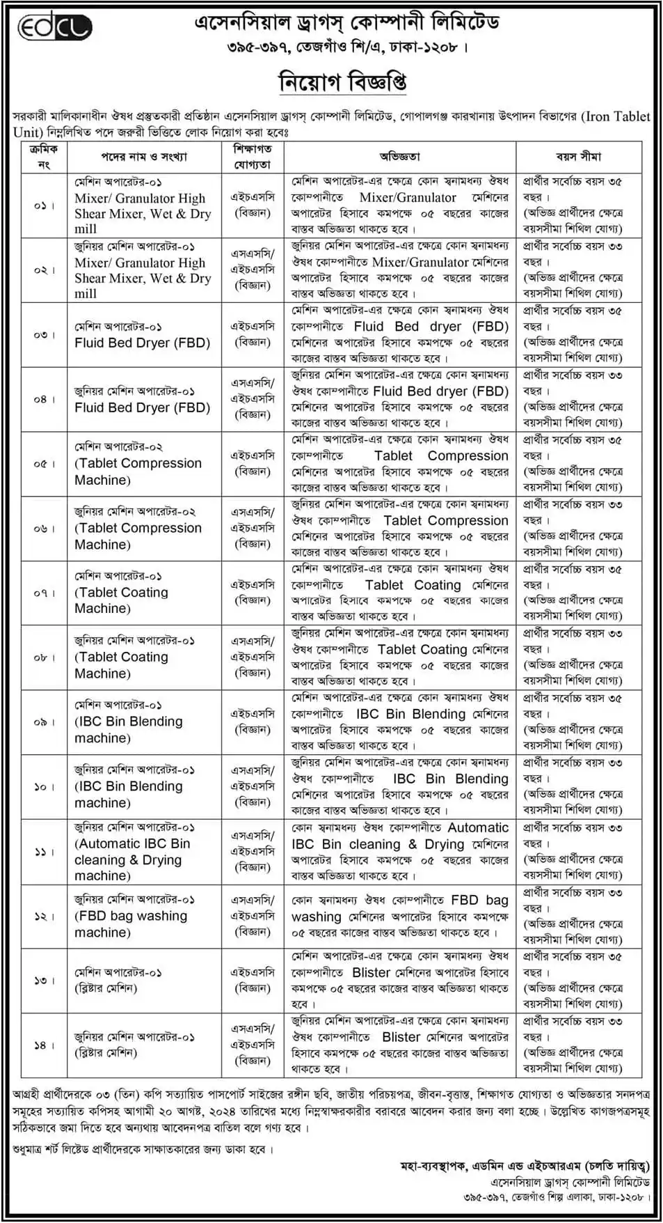 EDCL Govt-owned Company Job Circular 2024 PDF Officially Published-3