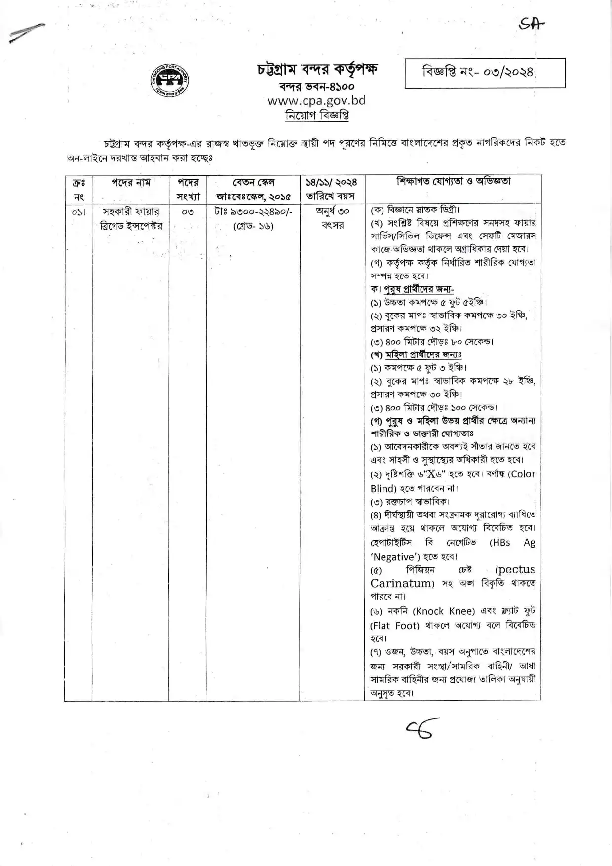 CPA Govt Job Circular 2024